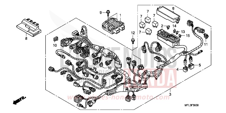 FAISCEAU DES FILS (CBR1000RR) von CBR1000RR "Fireblade" PEARL SUNBEAM WHITE (NHA66HA) von 2010